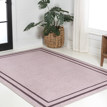 Sloane Classic 2-stripe Border Washable Area Rug
